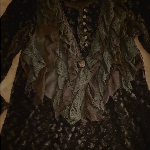 WimsyGoth Ruffled mystical forest fairy ladies top. - Picture 6 of 14